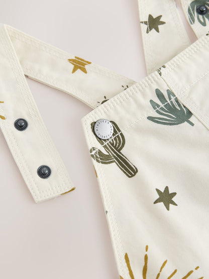 Neutral Cactus Print Dungarees (3mths-7yrs) image 8