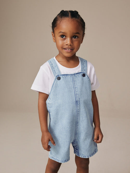 Light Blue Denim Dungarees (3mths-7yrs) image 1