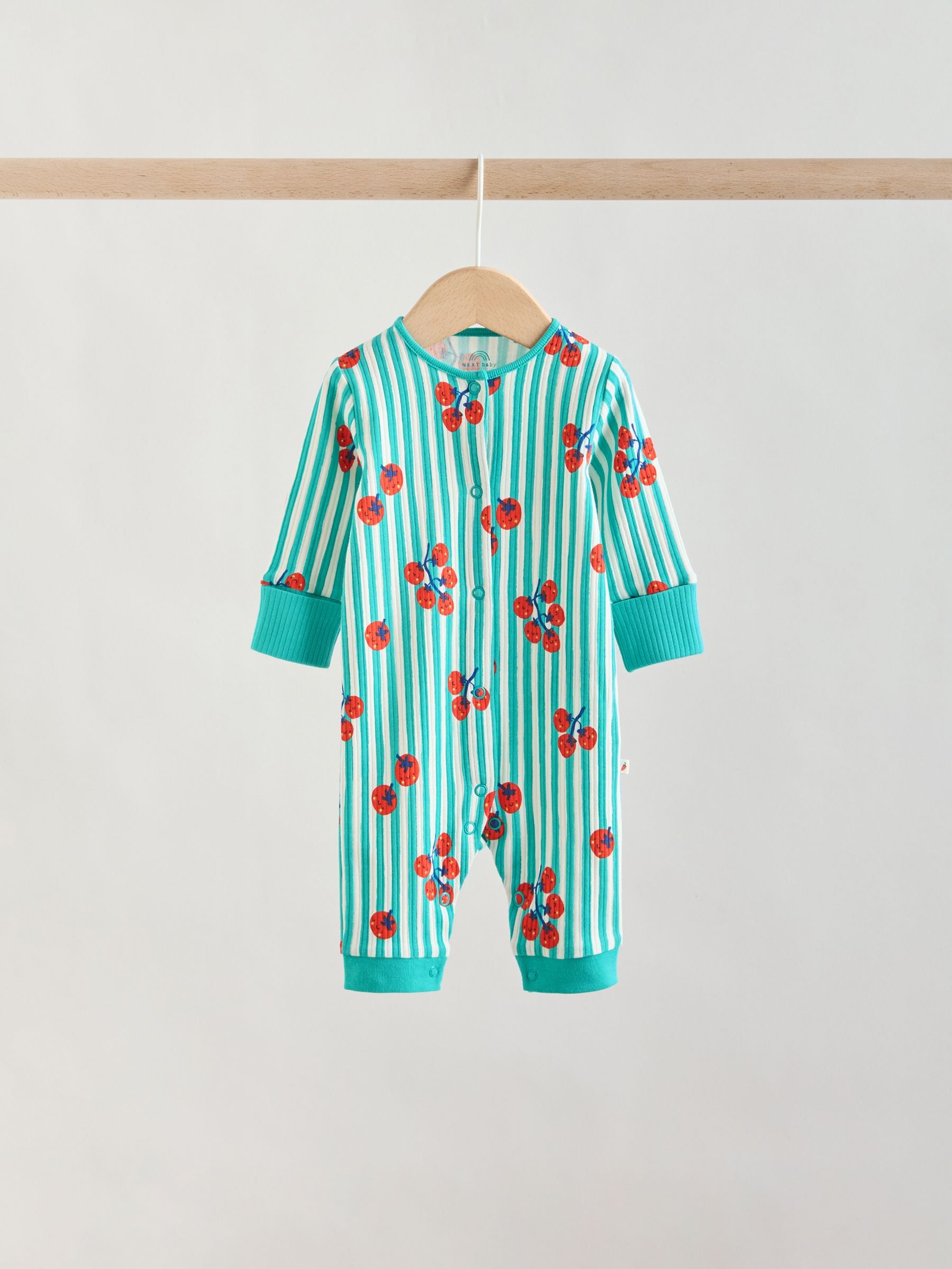 Multi Chilli Print Baby Sleepsuits 3 Pack (0mths-3yrs) image 6