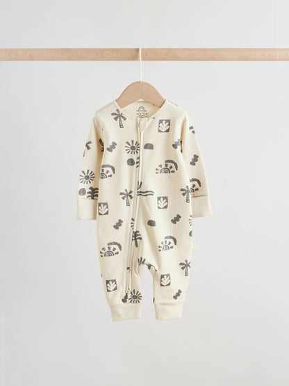 Multi Palm Two Way Zip Baby Sleepsuits 3 Pack (0mths-3yrs) image 6