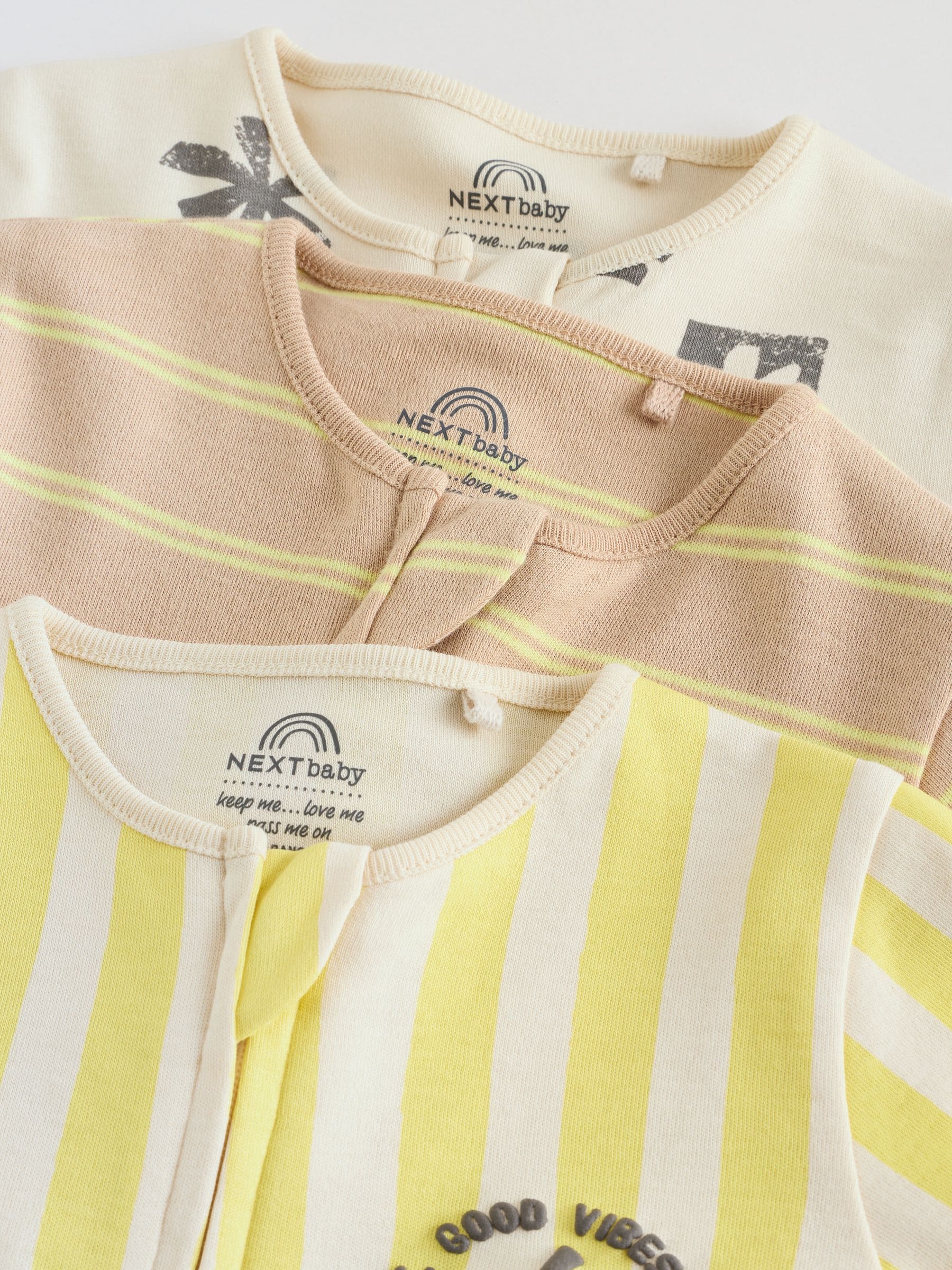 Multi Palm Two Way Zip Baby Sleepsuits 3 Pack (0mths-3yrs) image 8