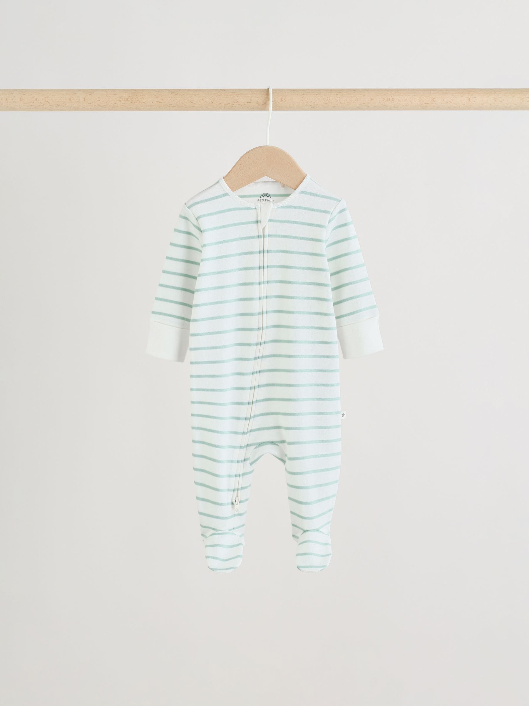 Green Two Way Zip Baby Sleepsuits 4 Pack (0mths-2yrs) image 8