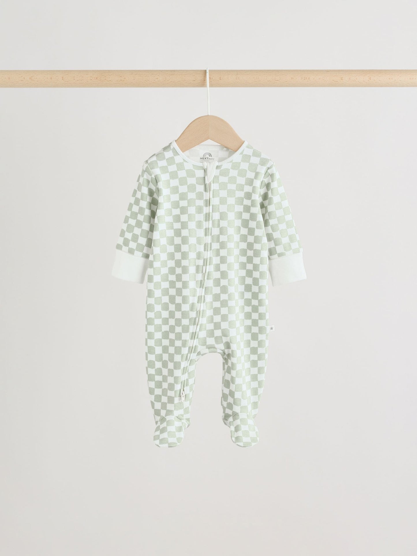Green Two Way Zip Baby Sleepsuits 4 Pack (0mths-2yrs) image 3