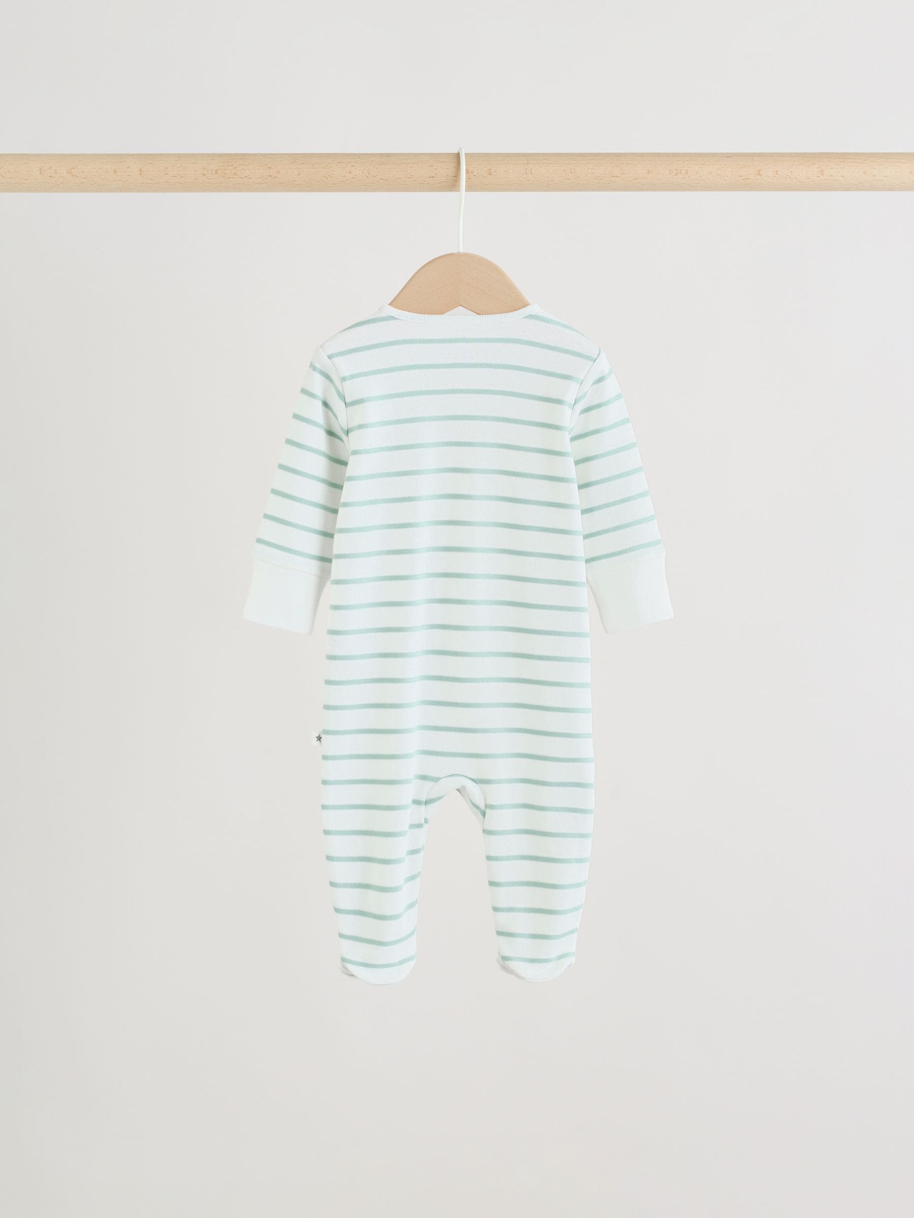 Green Two Way Zip Baby Sleepsuits 4 Pack (0mths-2yrs) image 7