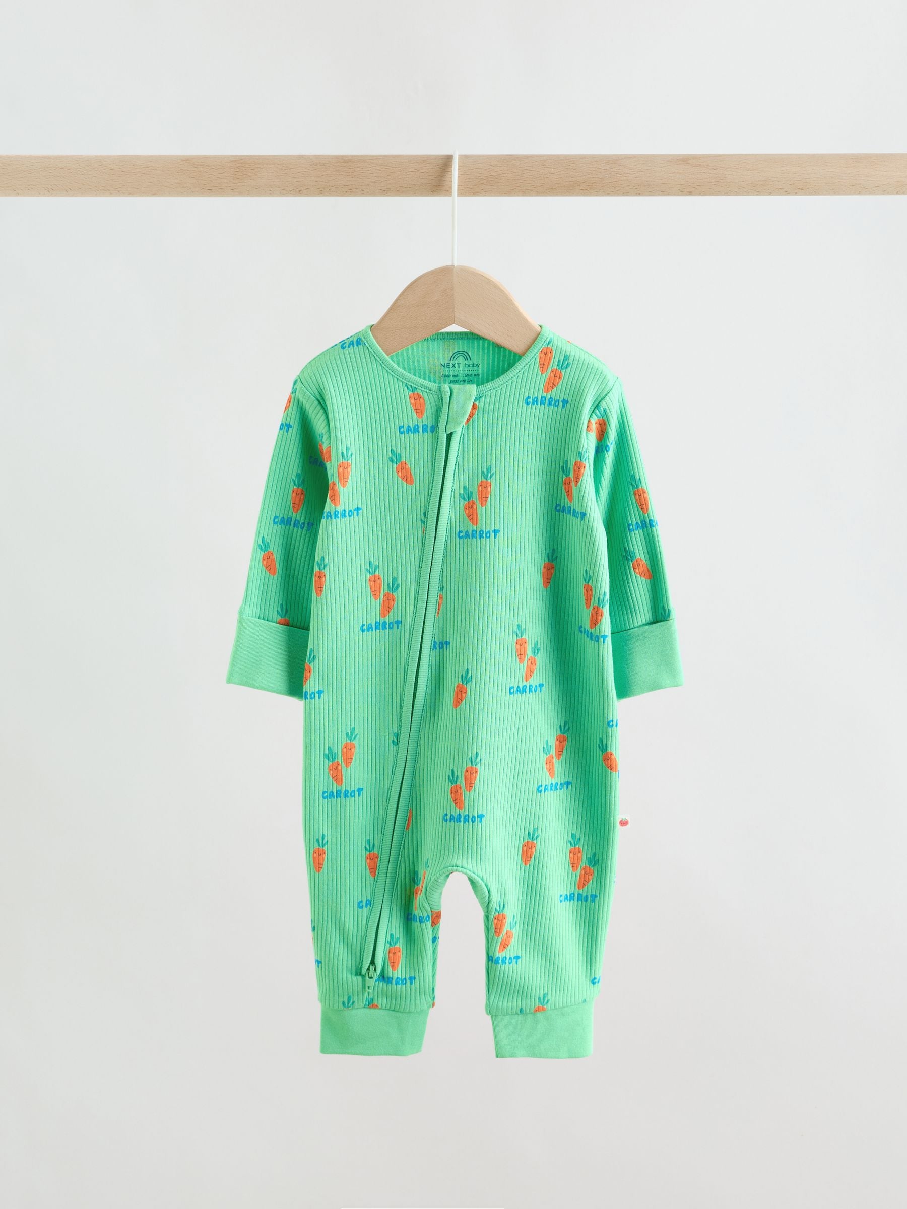 Blue/Green Two Way Zip Baby Sleepsuits 3 Pack (0mths-3yrs) image 6