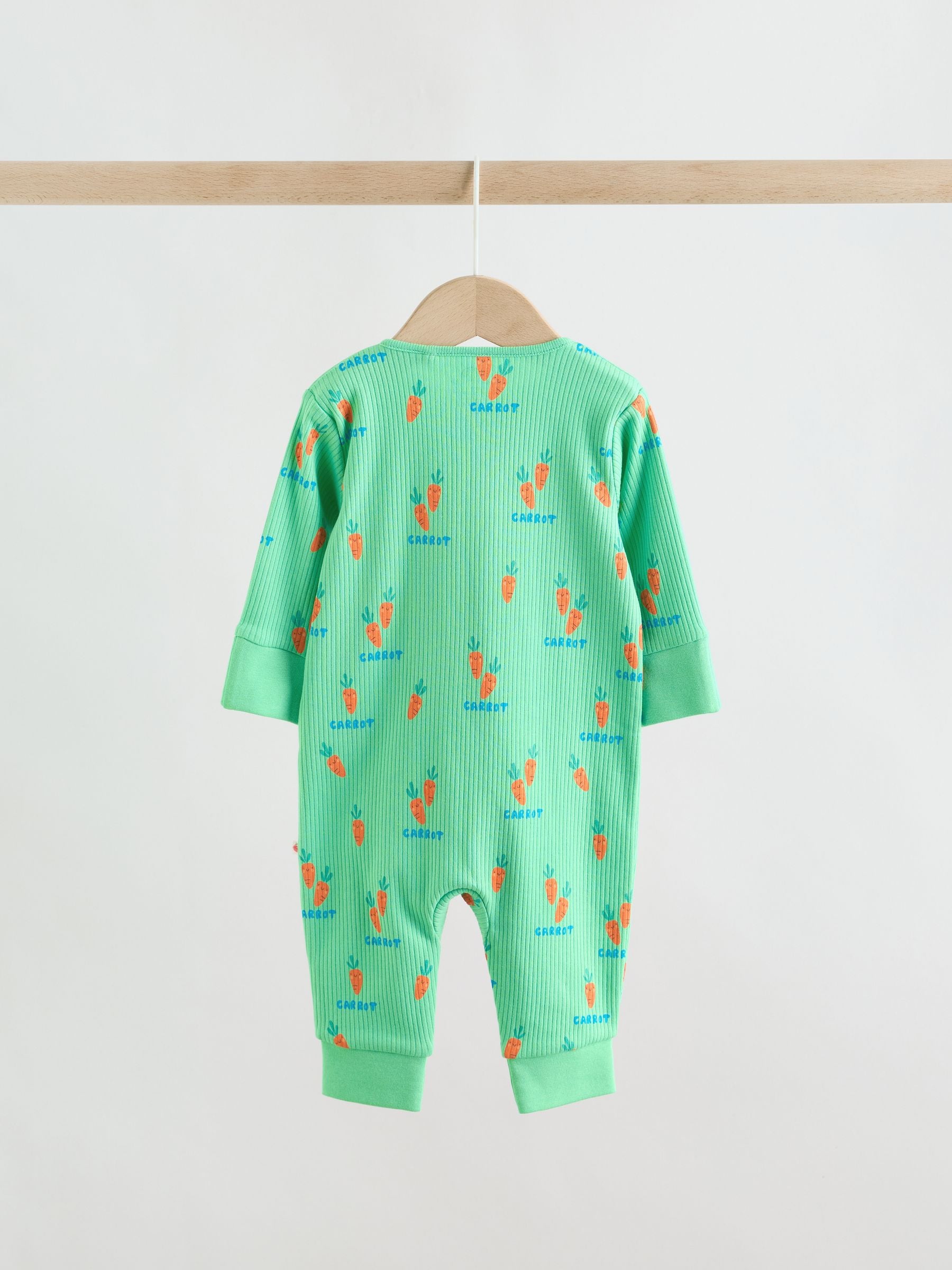 Blue/Green Two Way Zip Baby Sleepsuits 3 Pack (0mths-3yrs) image 7