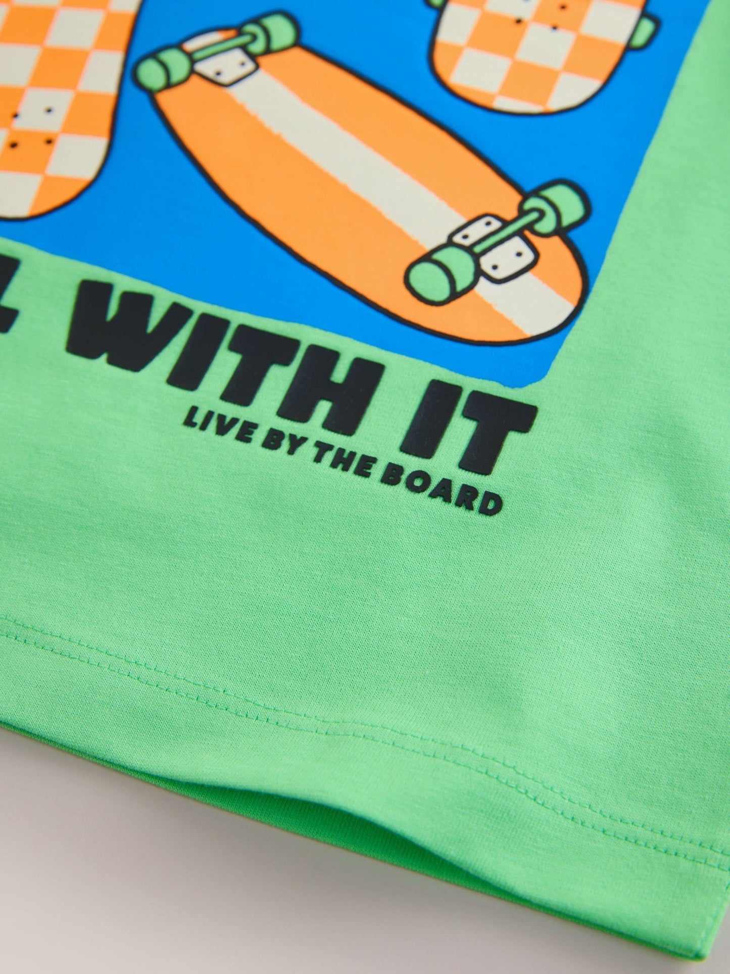 Green Skateboard Short Sleeve Back Print T-Shirt (3mths-7yrs) image 4