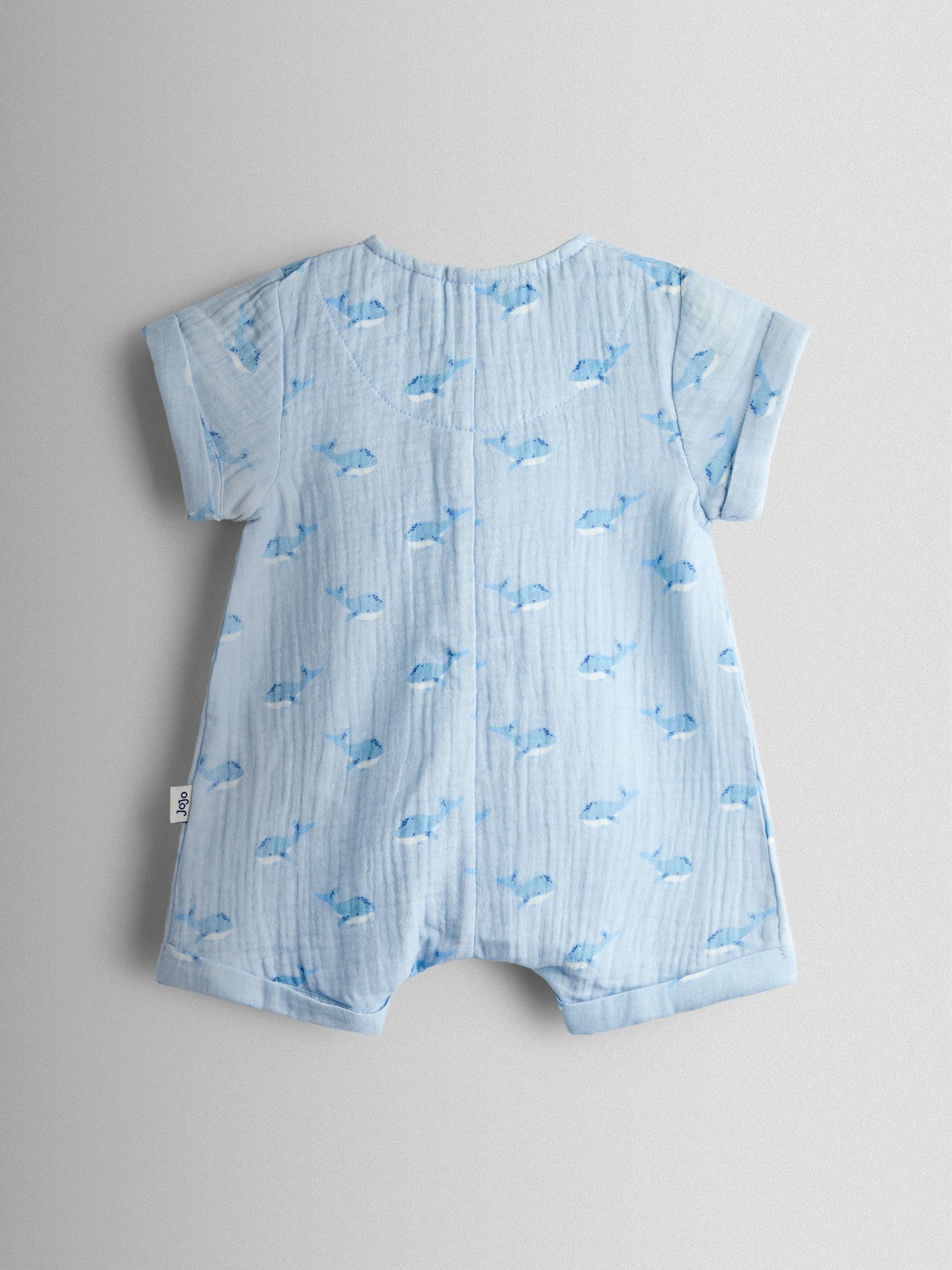 JoJo Maman Bébé Blue Whale Cheesecloth Romper & Hat Set image 4