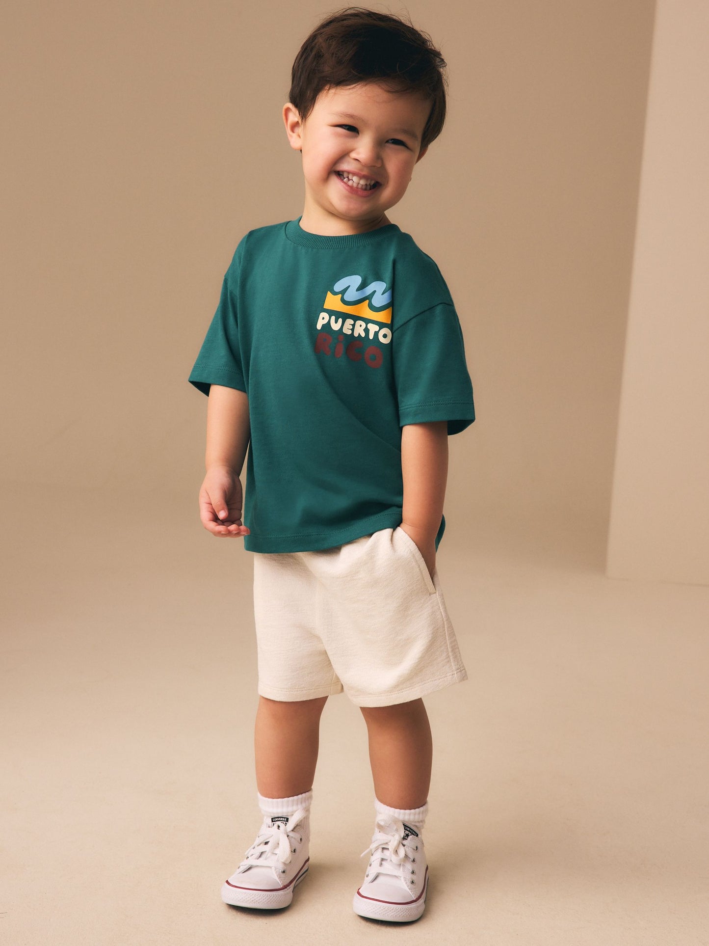 Teal Blue Puerto Rico Short Sleeve Back Print T-Shirt (3mths-7yrs) image 2