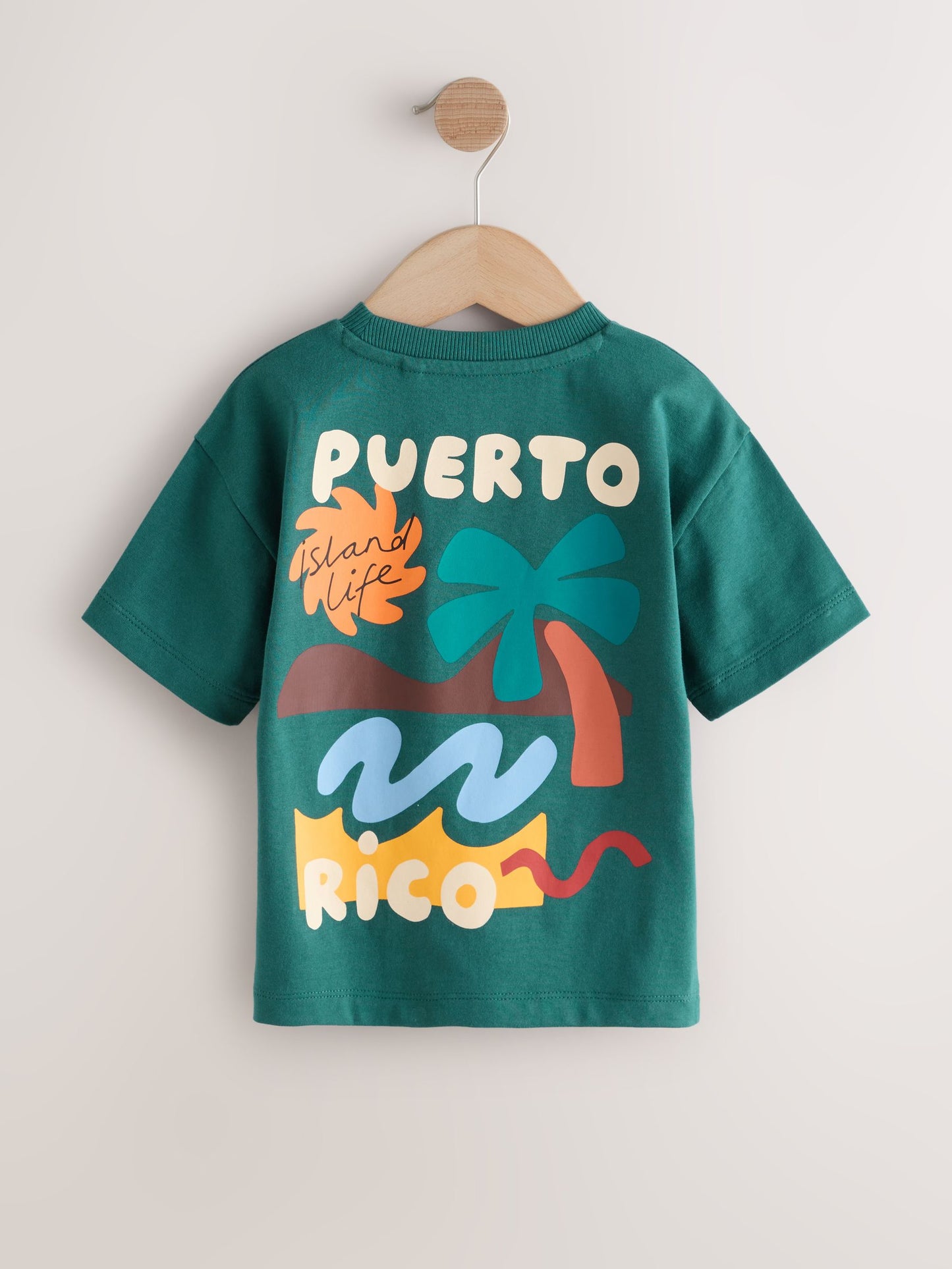 Teal Blue Puerto Rico Short Sleeve Back Print T-Shirt (3mths-7yrs) image 8