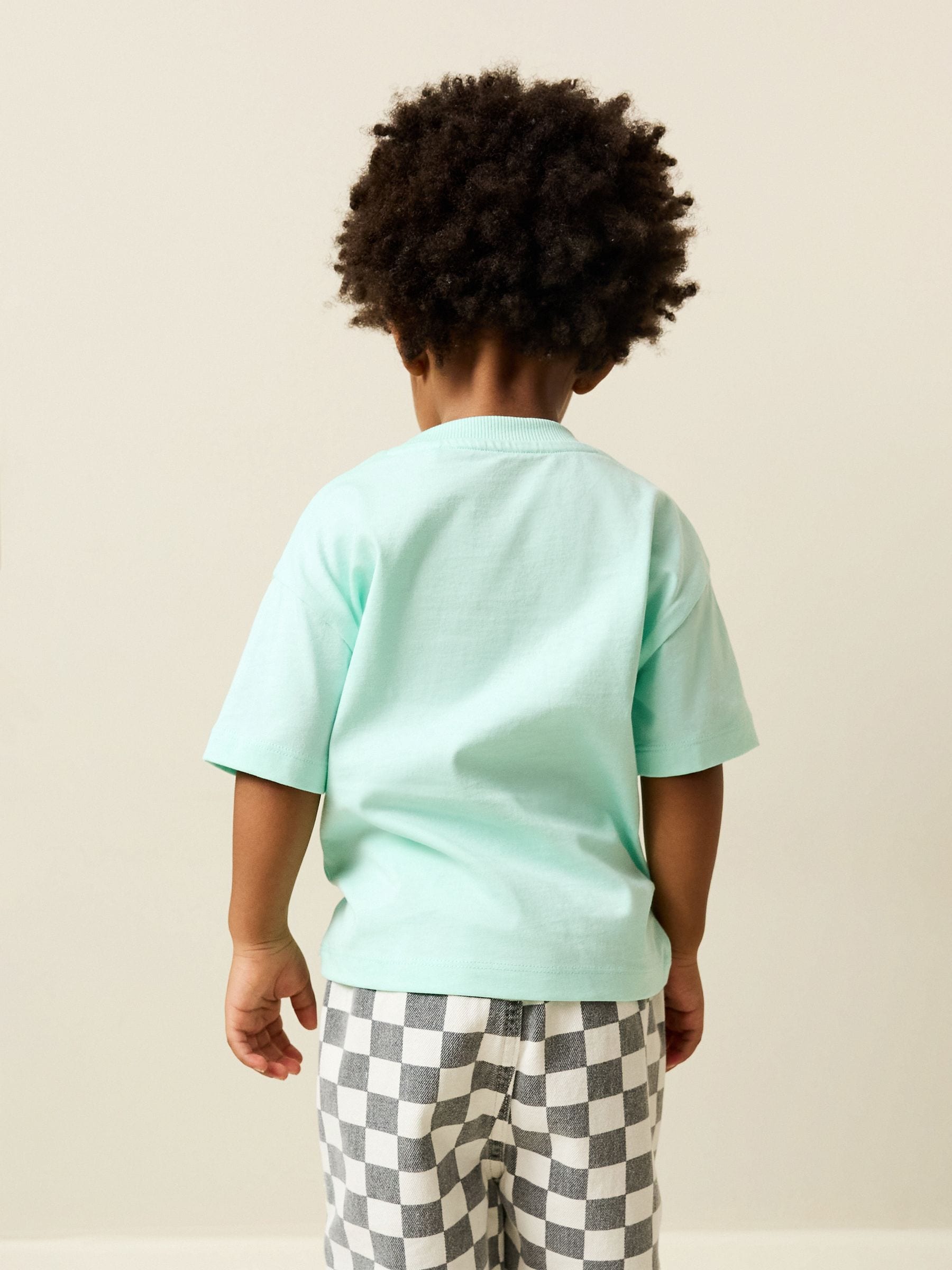 Dsiney Kidz - Mint Green Smile Short Sleeve Small Graphic T-Shirt (3mths-7yrs) image 2