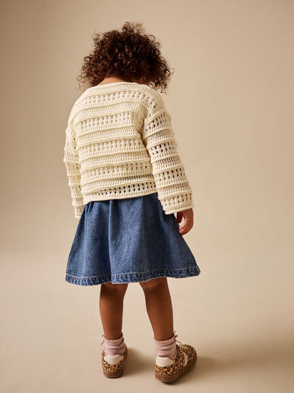 Ecru V-Neck Crochet Cardigan (3mths-7yrs) - image 3