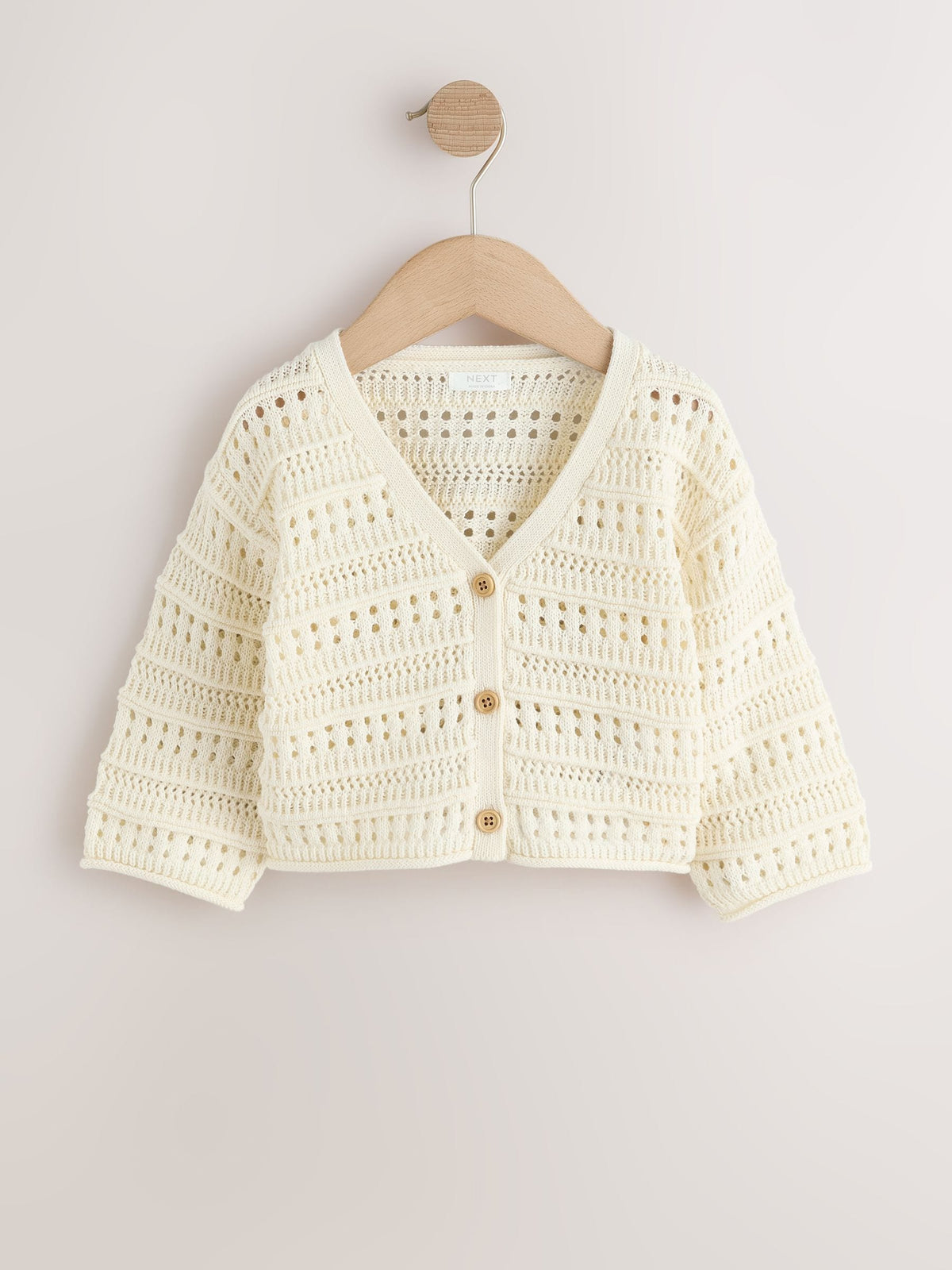 Ecru V-Neck Crochet Cardigan (3mths-7yrs) - image 5