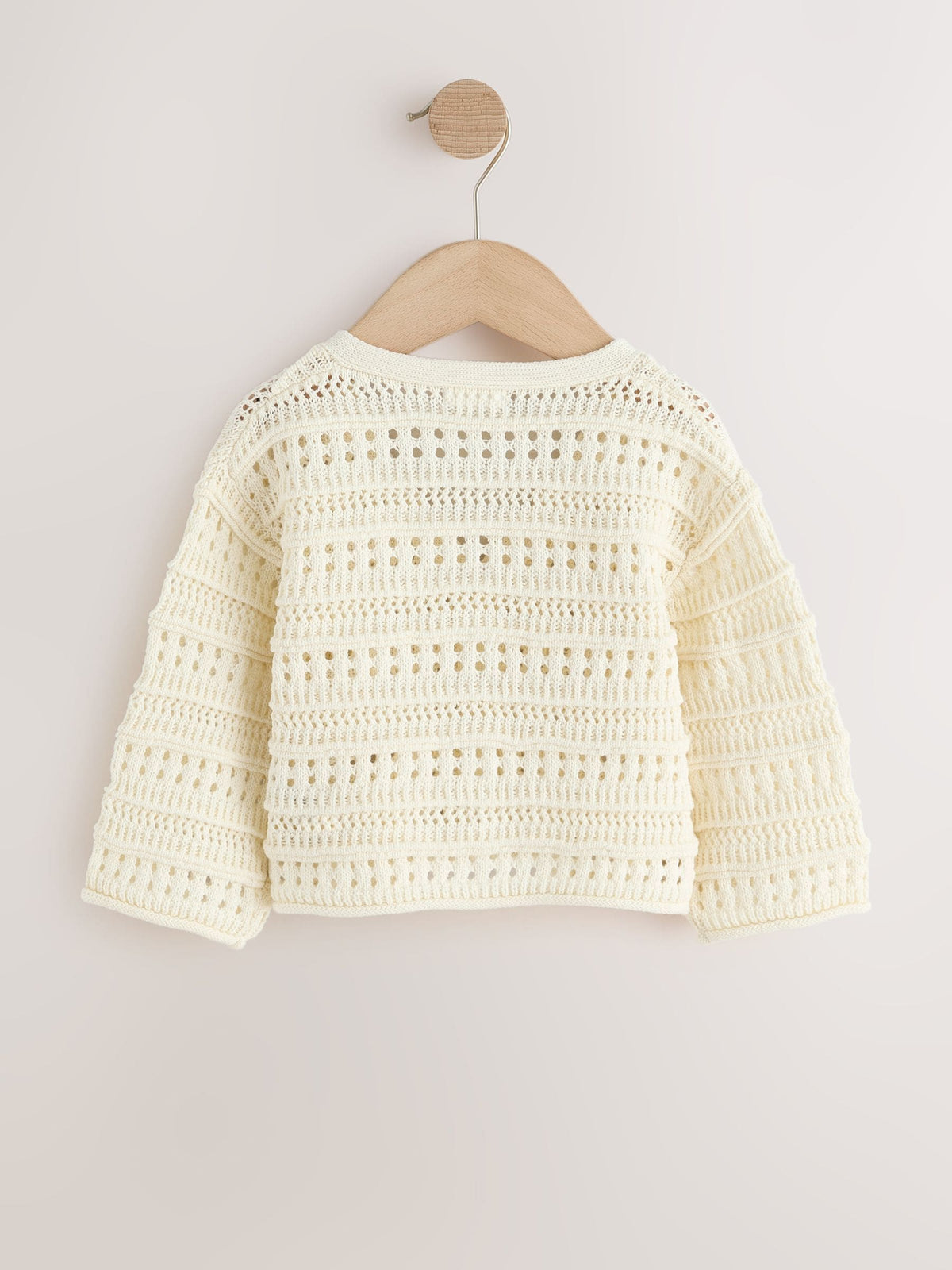 Ecru V-Neck Crochet Cardigan (3mths-7yrs) - image 6