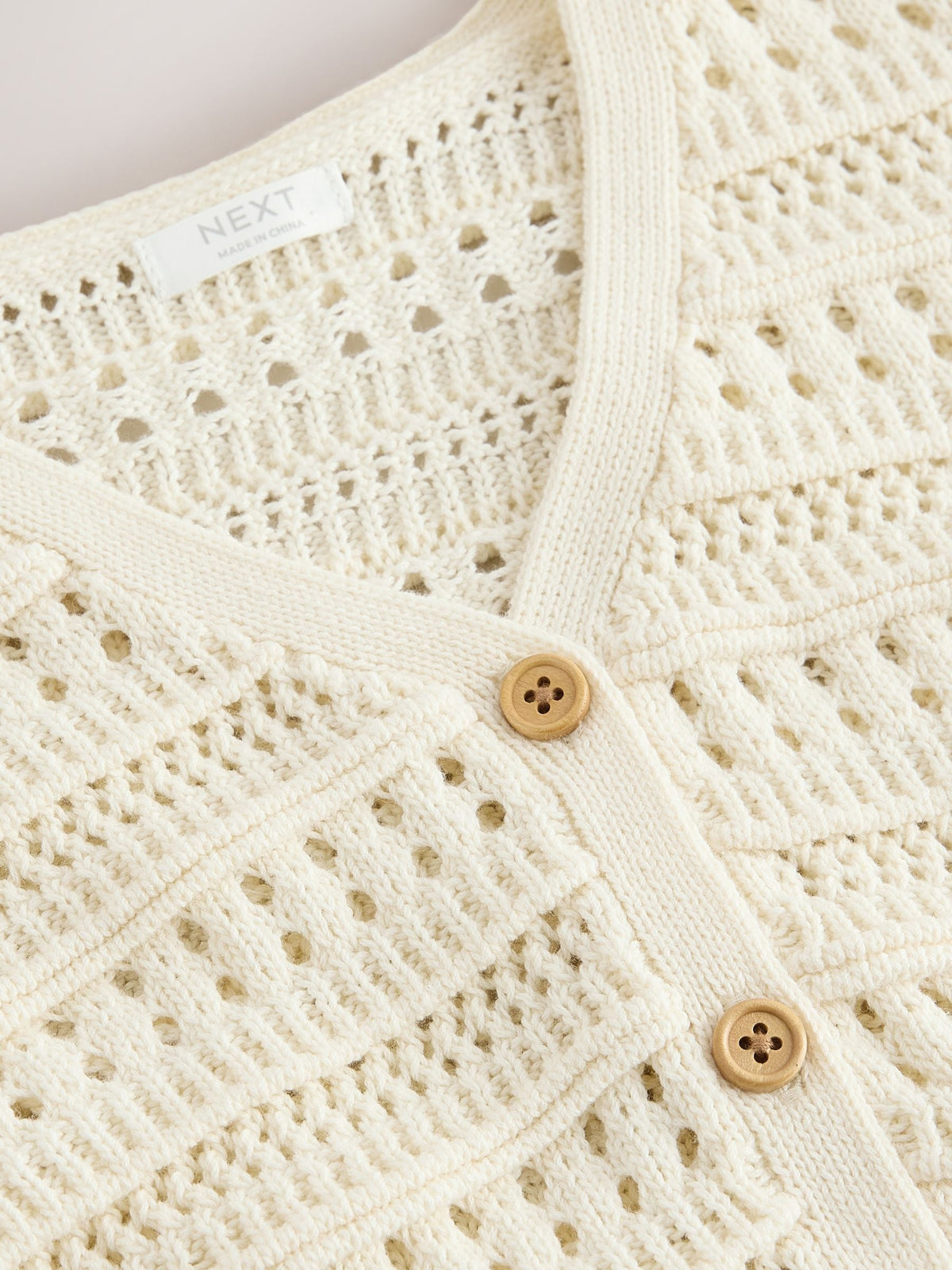Ecru V-Neck Crochet Cardigan (3mths-7yrs) - image 7