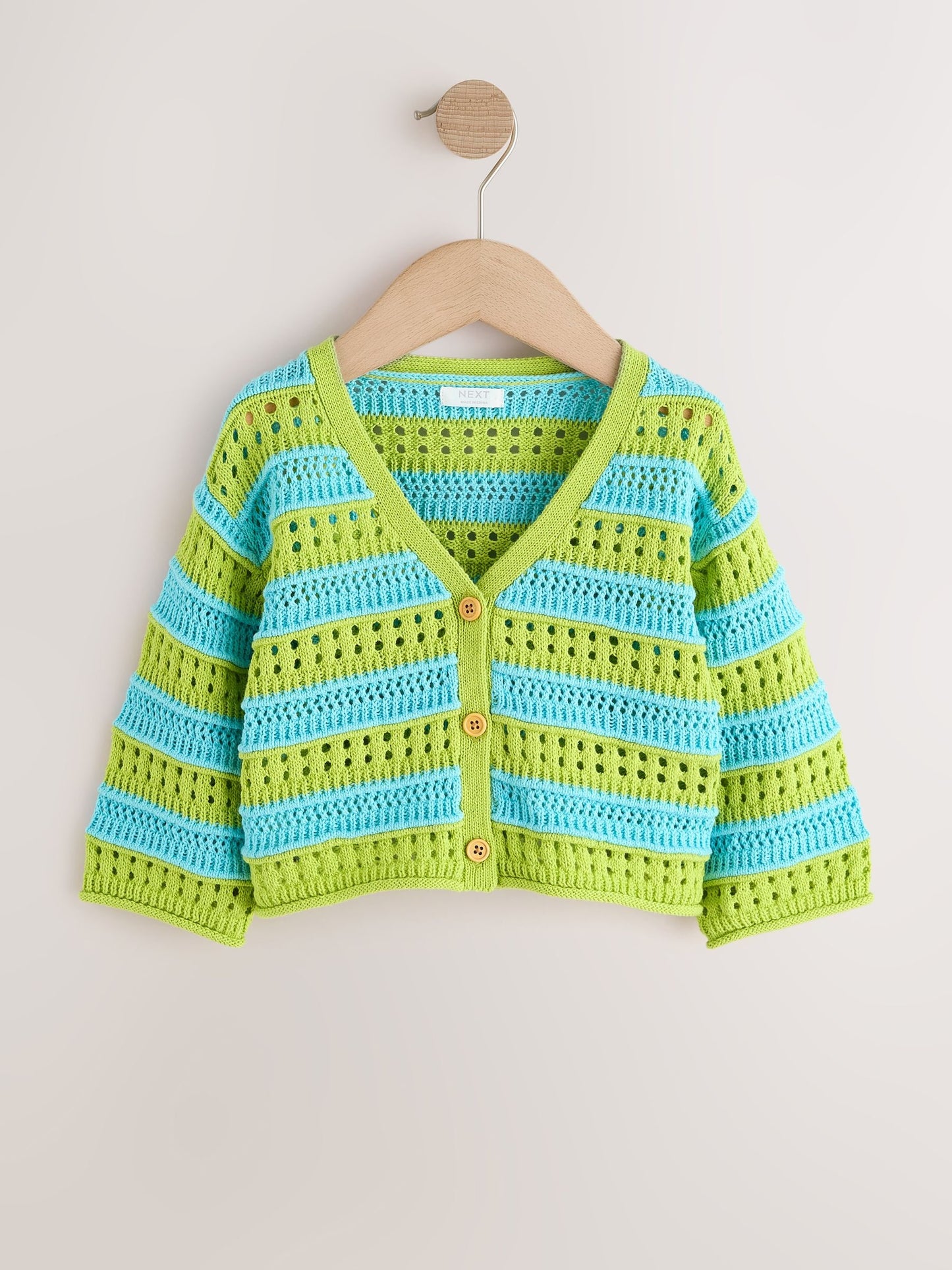 Dsiney Kidz - Green/Blue V-Neck Crochet Cardigan (3mths-7yrs) image 5