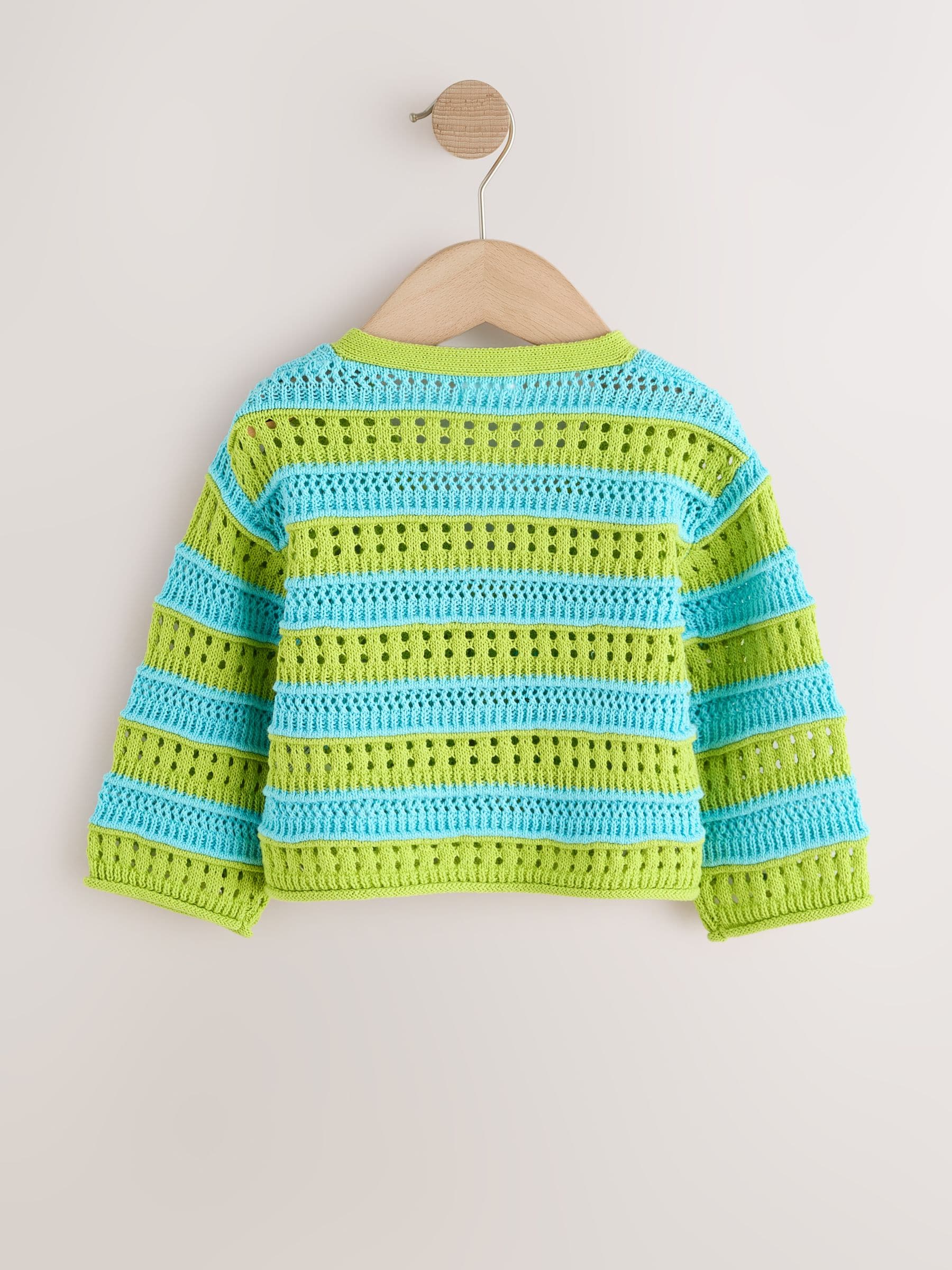 Dsiney Kidz - Green/Blue V-Neck Crochet Cardigan (3mths-7yrs) image 6