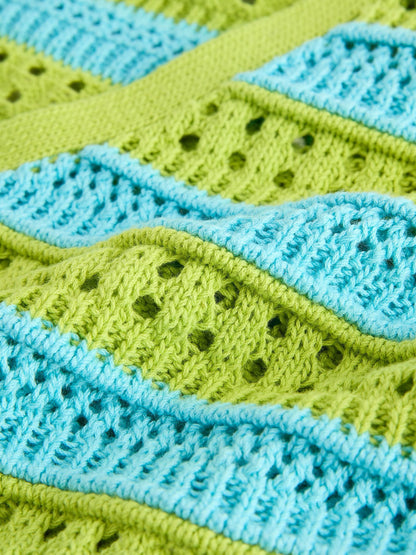 Dsiney Kidz - Green/Blue V-Neck Crochet Cardigan (3mths-7yrs) image 8