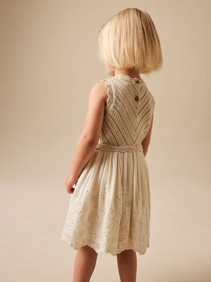 Ecru Embroidered pointelle Dress (3mths-7yrs) image 4