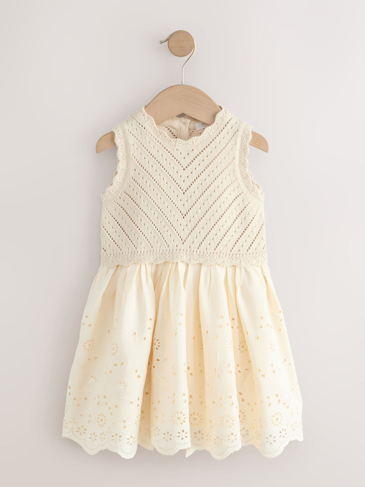 Ecru Embroidered pointelle Dress (3mths-7yrs) image 5