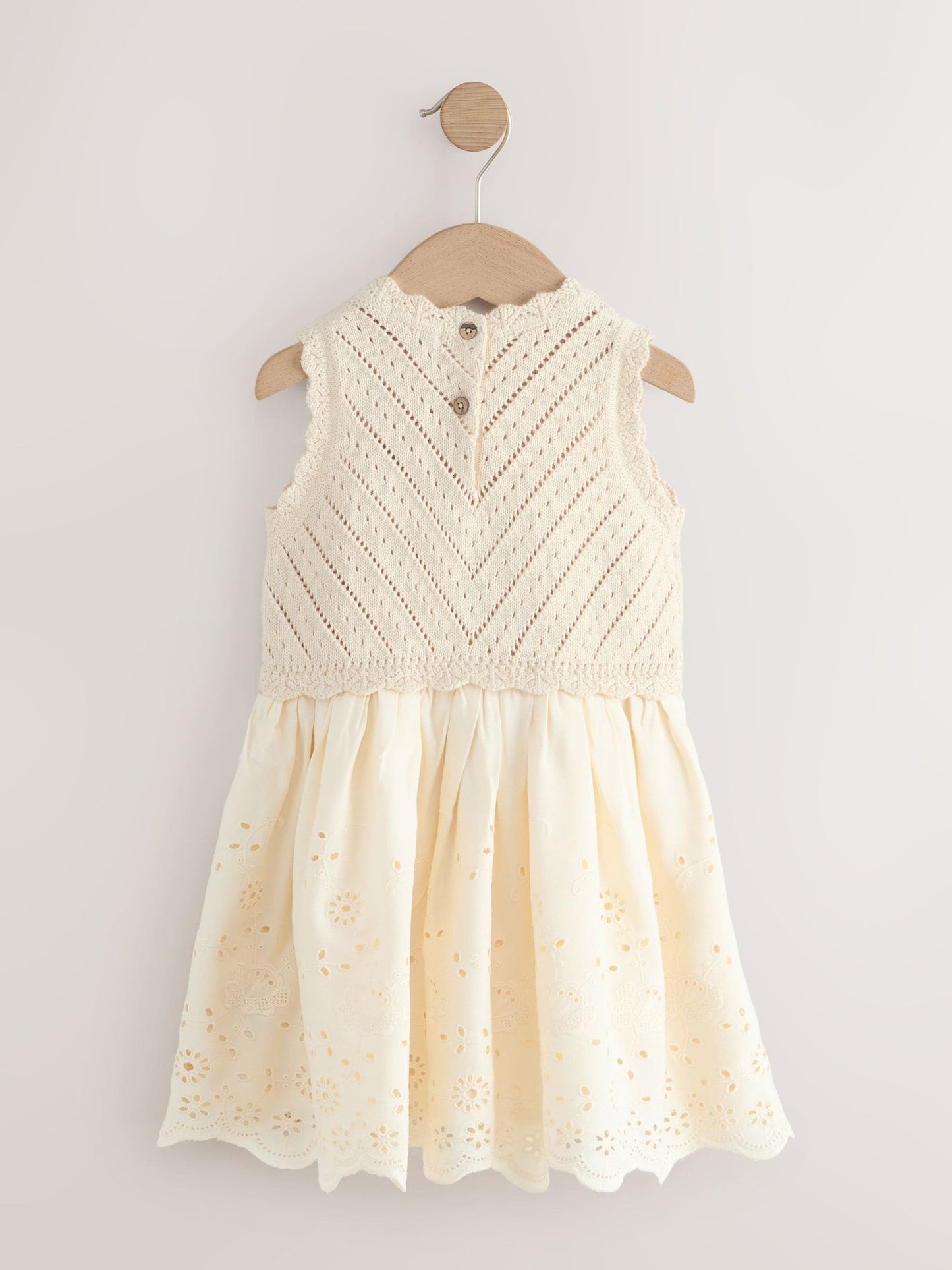 Ecru Embroidered pointelle Dress (3mths-7yrs) image 6