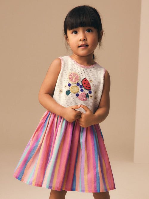 Dsiney Kidz - Rainbow Fruit Embroidered Dress (3mths-7yrs) image 1
