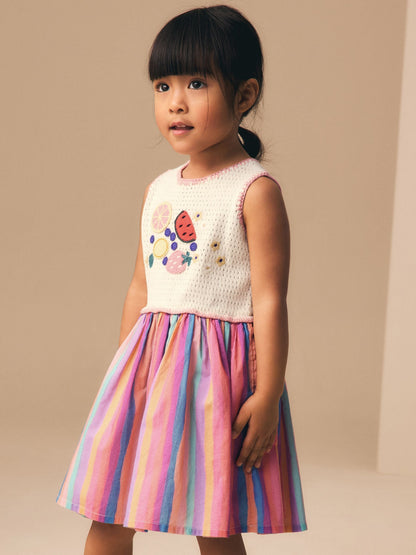 Rainbow Fruit Embroidered Dress (3mths-7yrs) image 2