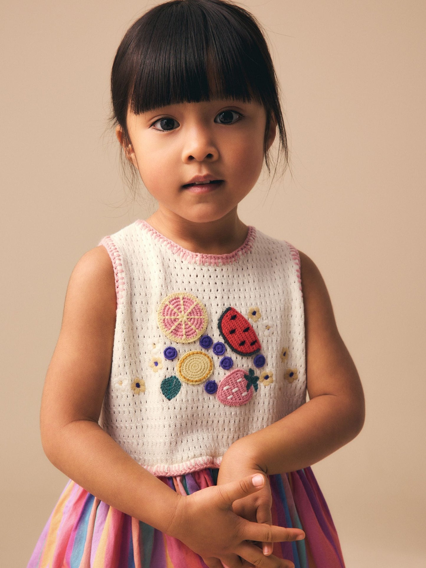 Rainbow Fruit Embroidered Dress (3mths-7yrs) image 4
