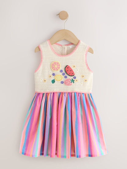 Rainbow Fruit Embroidered Dress (3mths-7yrs) image 5