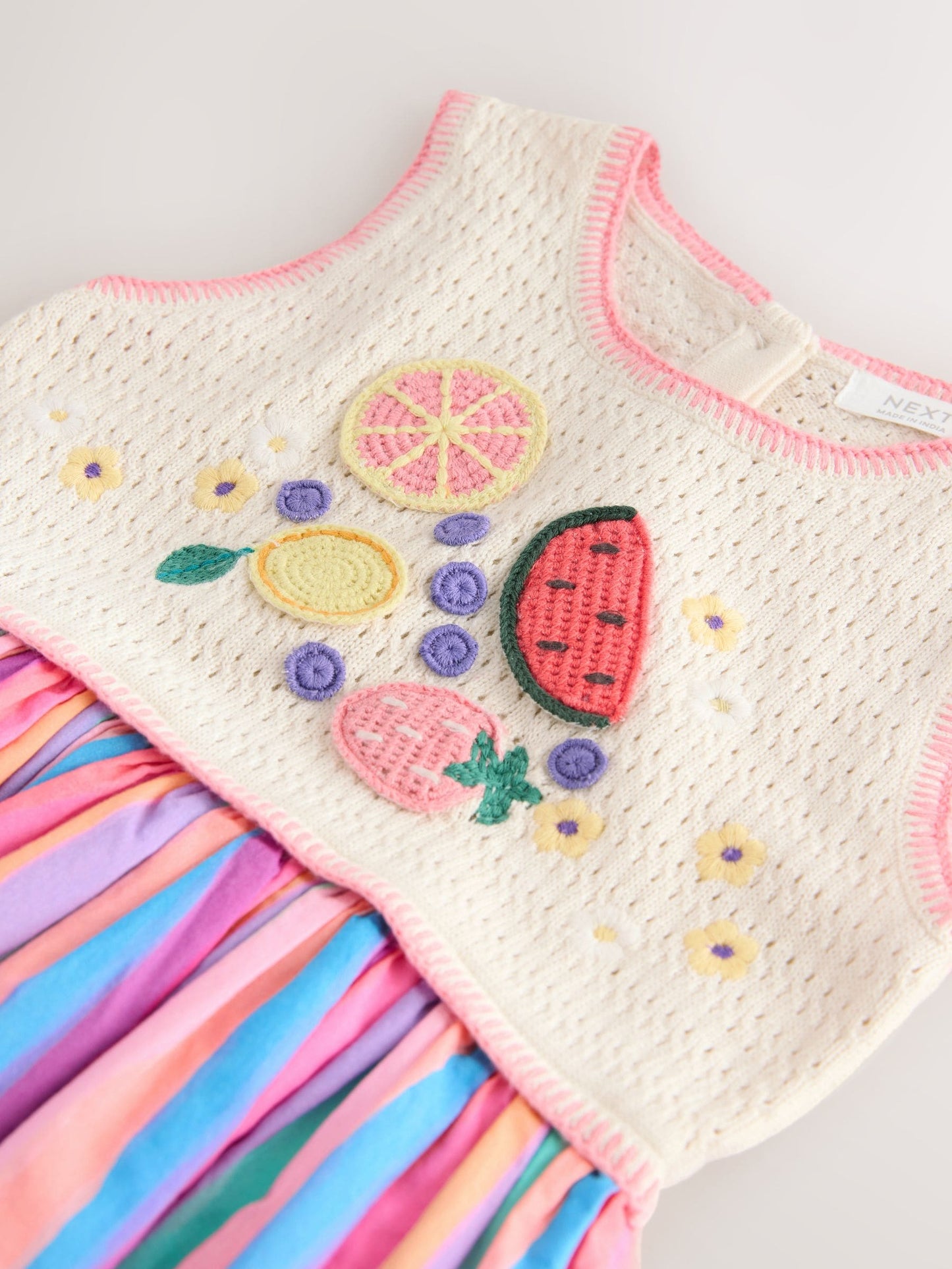 Rainbow Fruit Embroidered Dress (3mths-7yrs) image 8