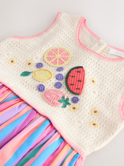 Rainbow Fruit Embroidered Dress (3mths-7yrs) image 8