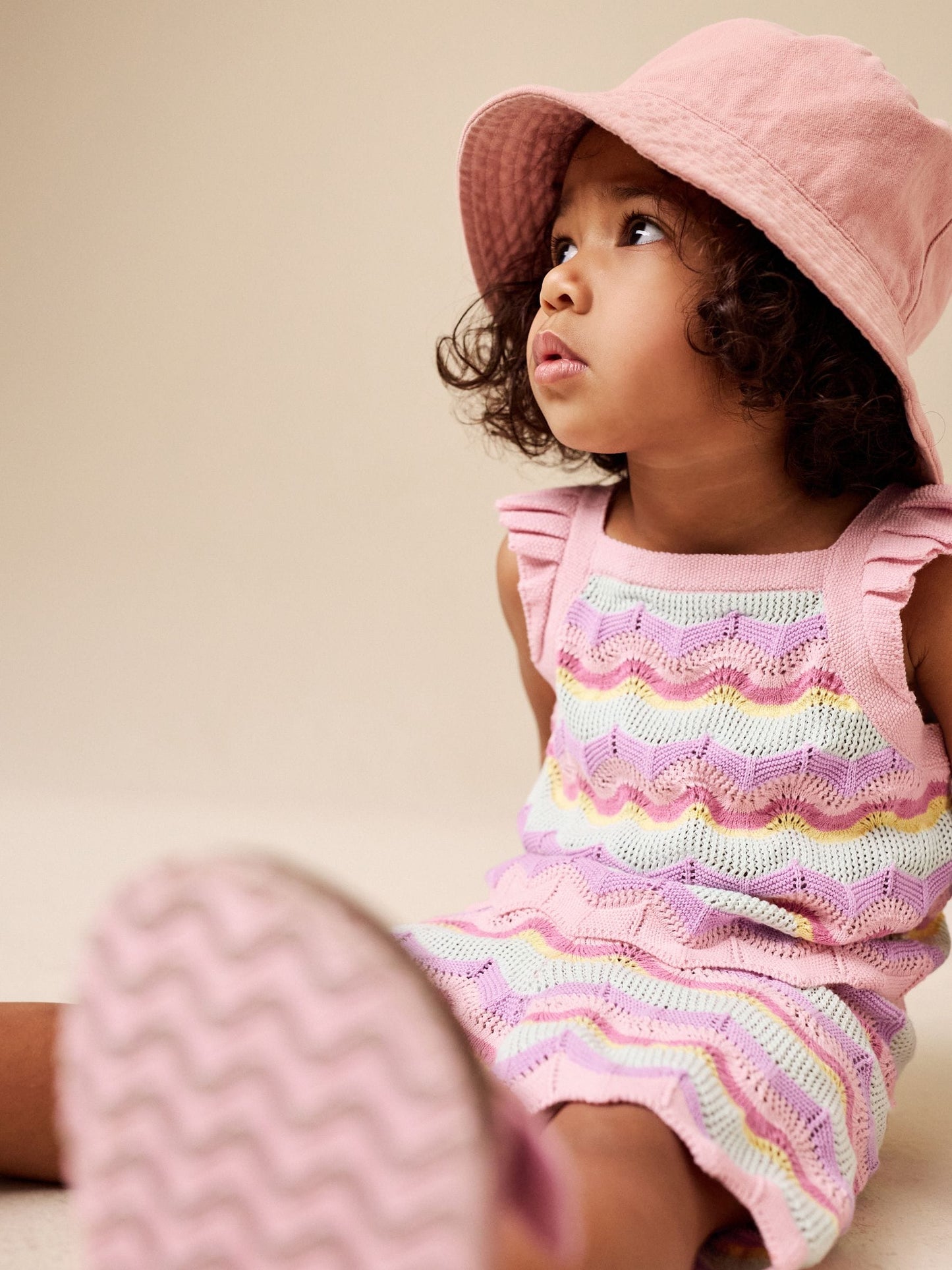 Pink Stripe Knitted Top And Shorts Set (3mths-7yrs) image 4
