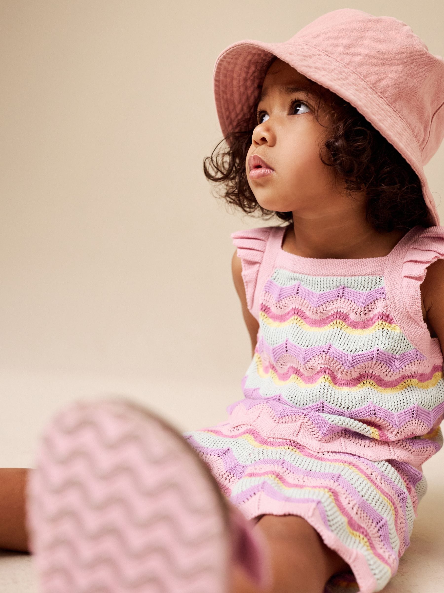 Pink Stripe Knitted Top And Shorts Set (3mths-7yrs) image 4