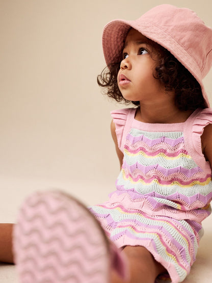 Pink Stripe Knitted Top And Shorts Set (3mths-7yrs) image 4