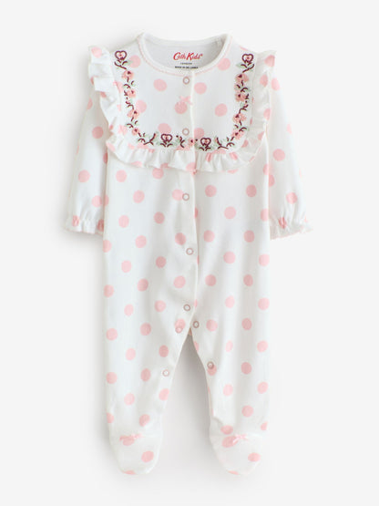 Pink/White Cath Kidston Baby Sleepsuits 3 Pack image 2