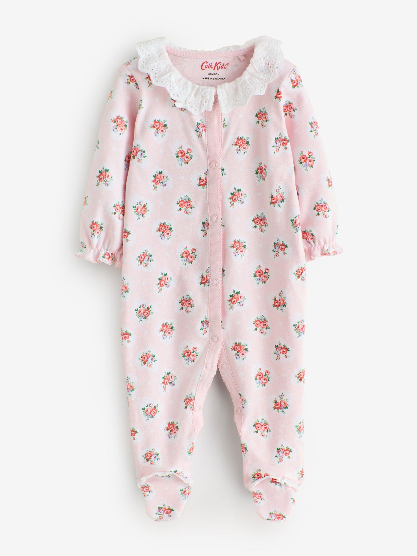 Pink/White Cath Kidston Baby Sleepsuits 3 Pack image 4