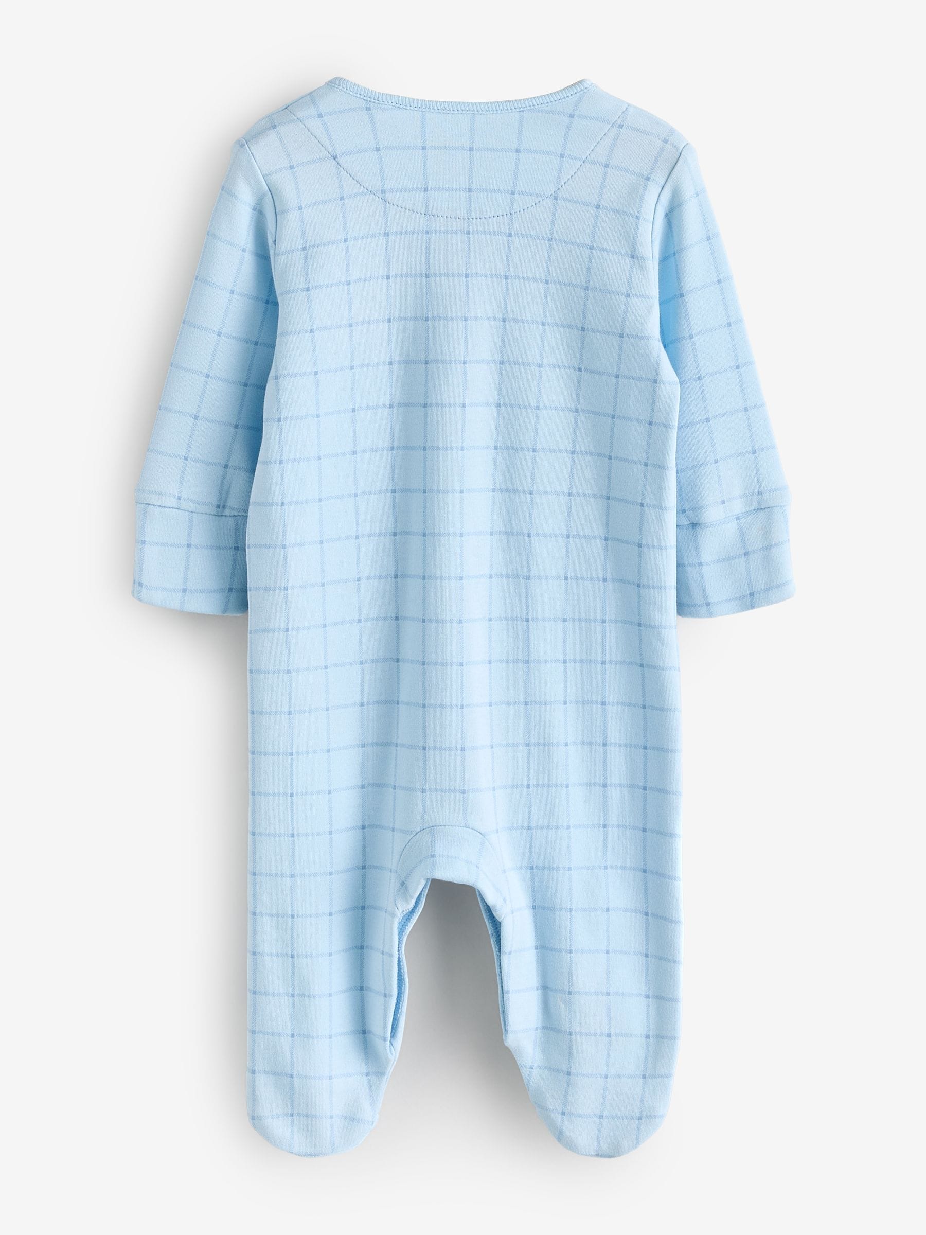 Blue/White Cath Kidston Baby Sleepsuits 3 Pack image 4