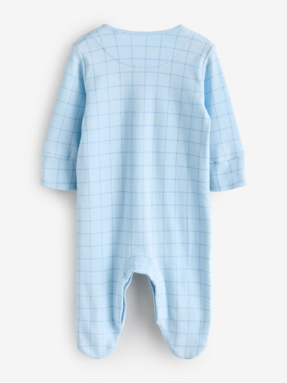 Blue/White Cath Kidston Baby Sleepsuits 3 Pack image 4