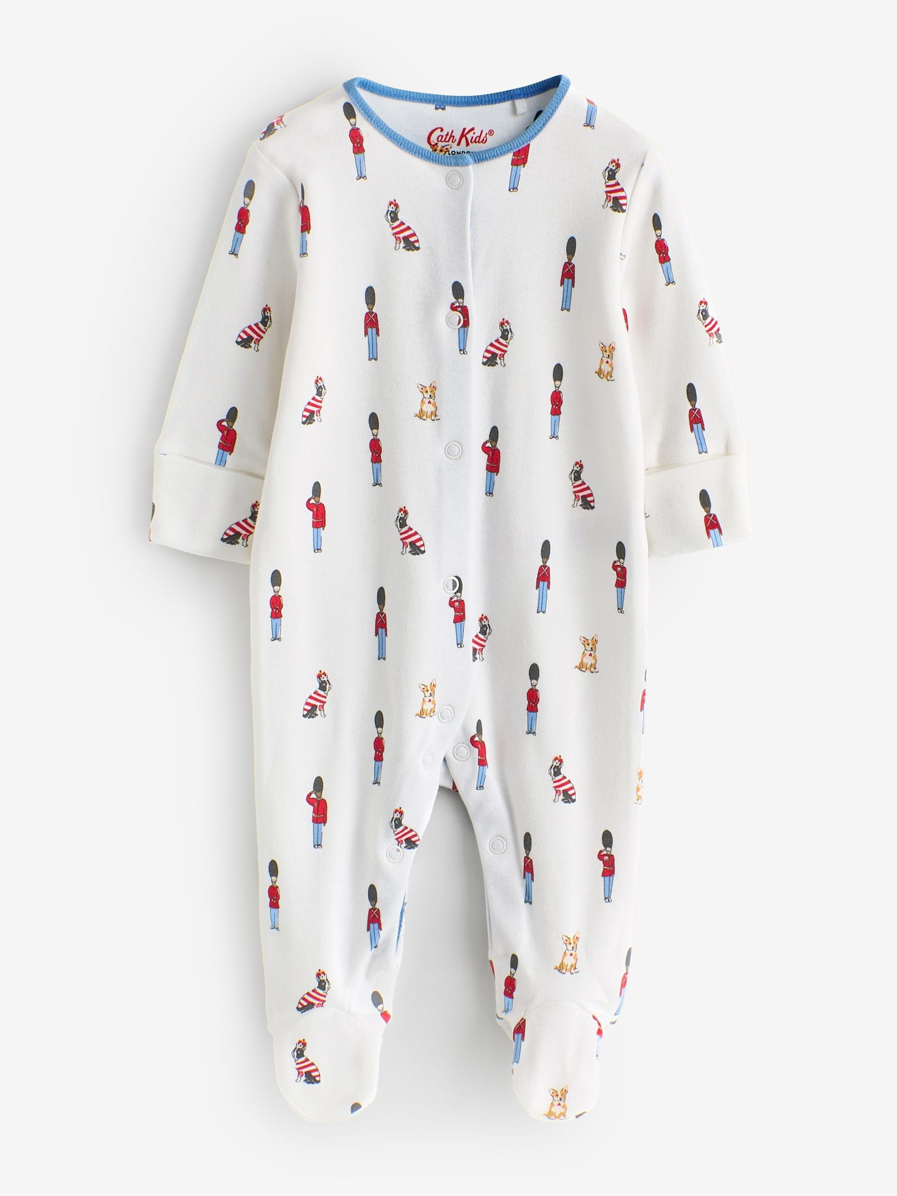 Blue/White Cath Kidston Baby Sleepsuits 3 Pack image 5