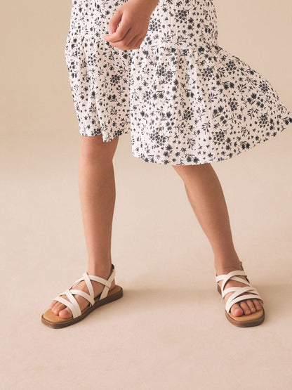 White Standard Fit (F) Strappy Sandals image 3