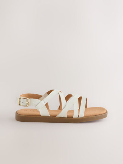 White Standard Fit (F) Strappy Sandals image 5