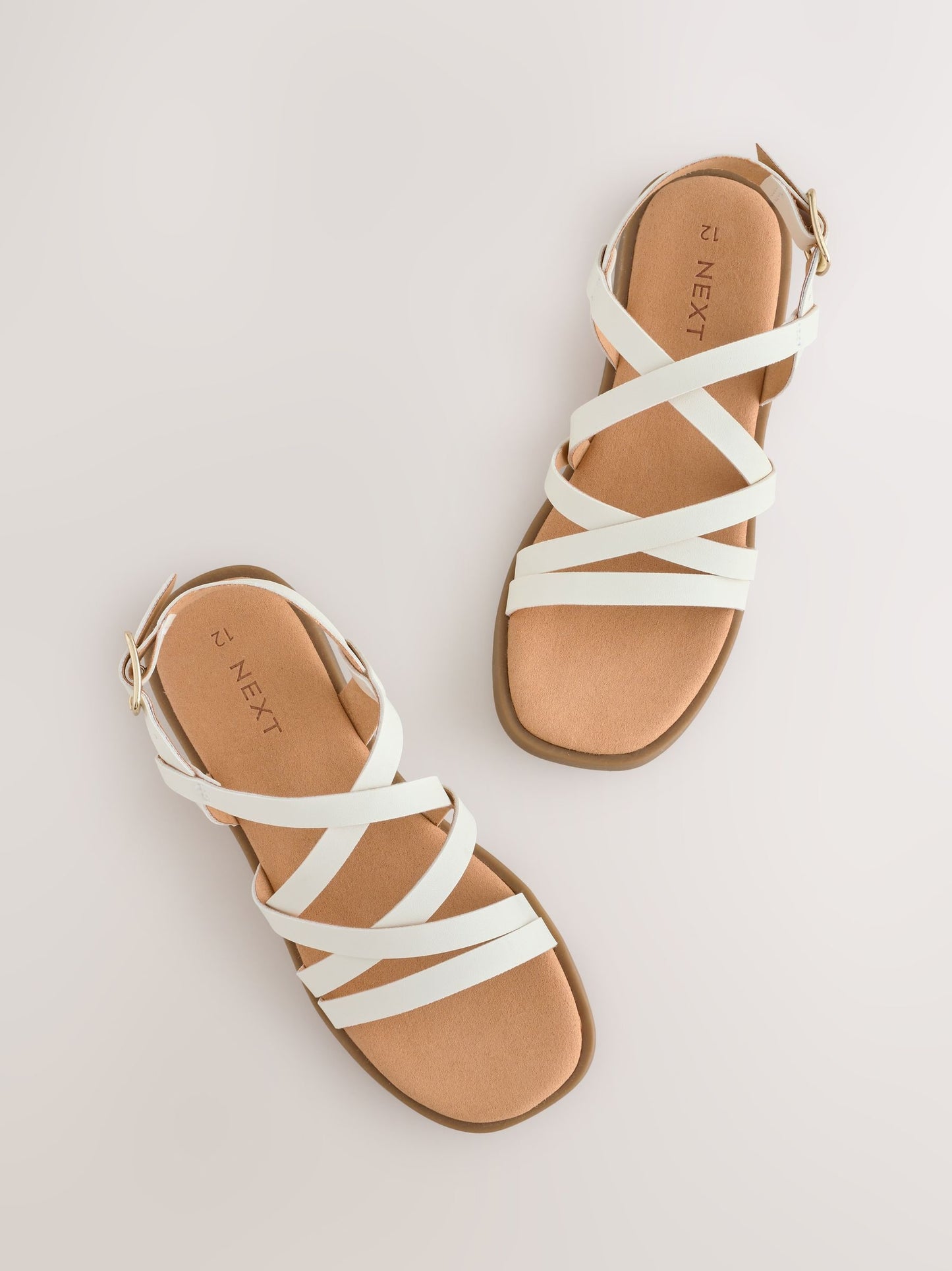 White Standard Fit (F) Strappy Sandals image 6