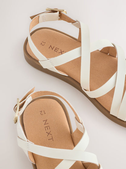 White Standard Fit (F) Strappy Sandals image 7