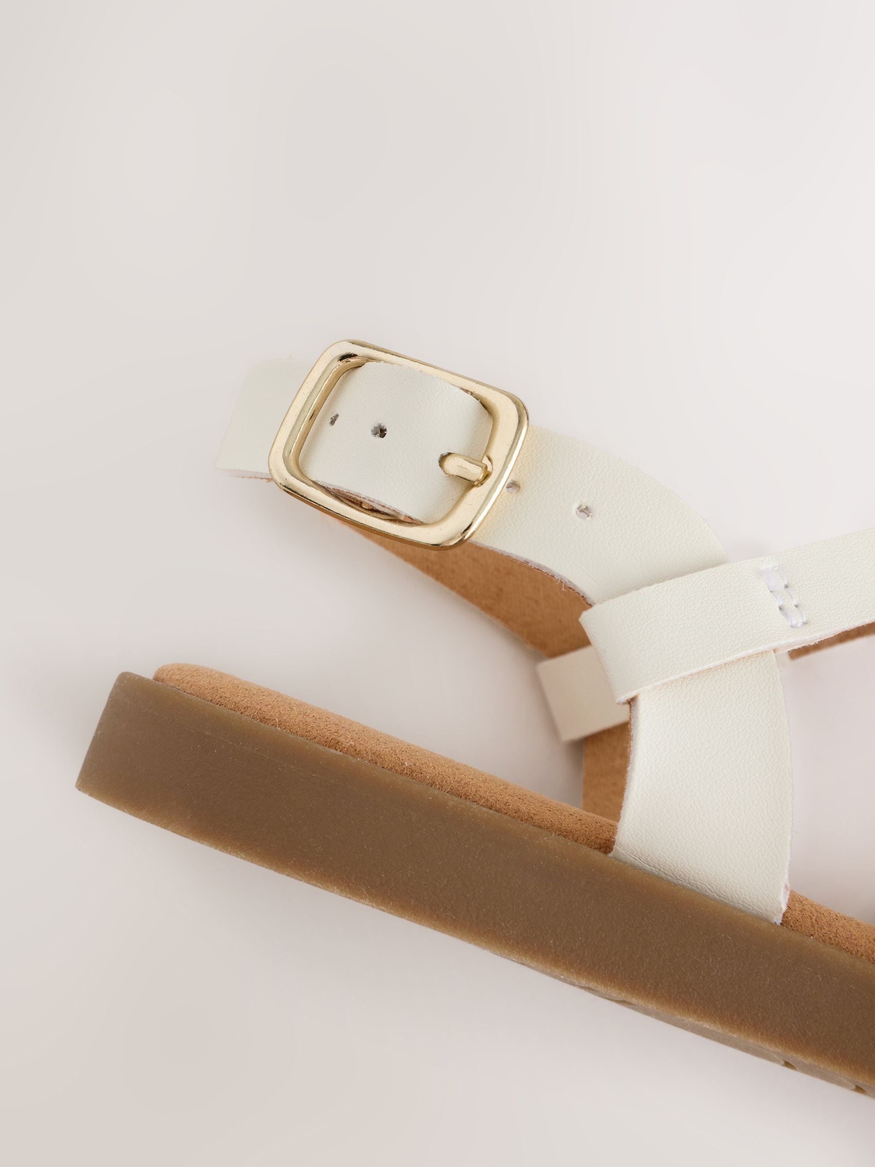 White Standard Fit (F) Strappy Sandals image 9