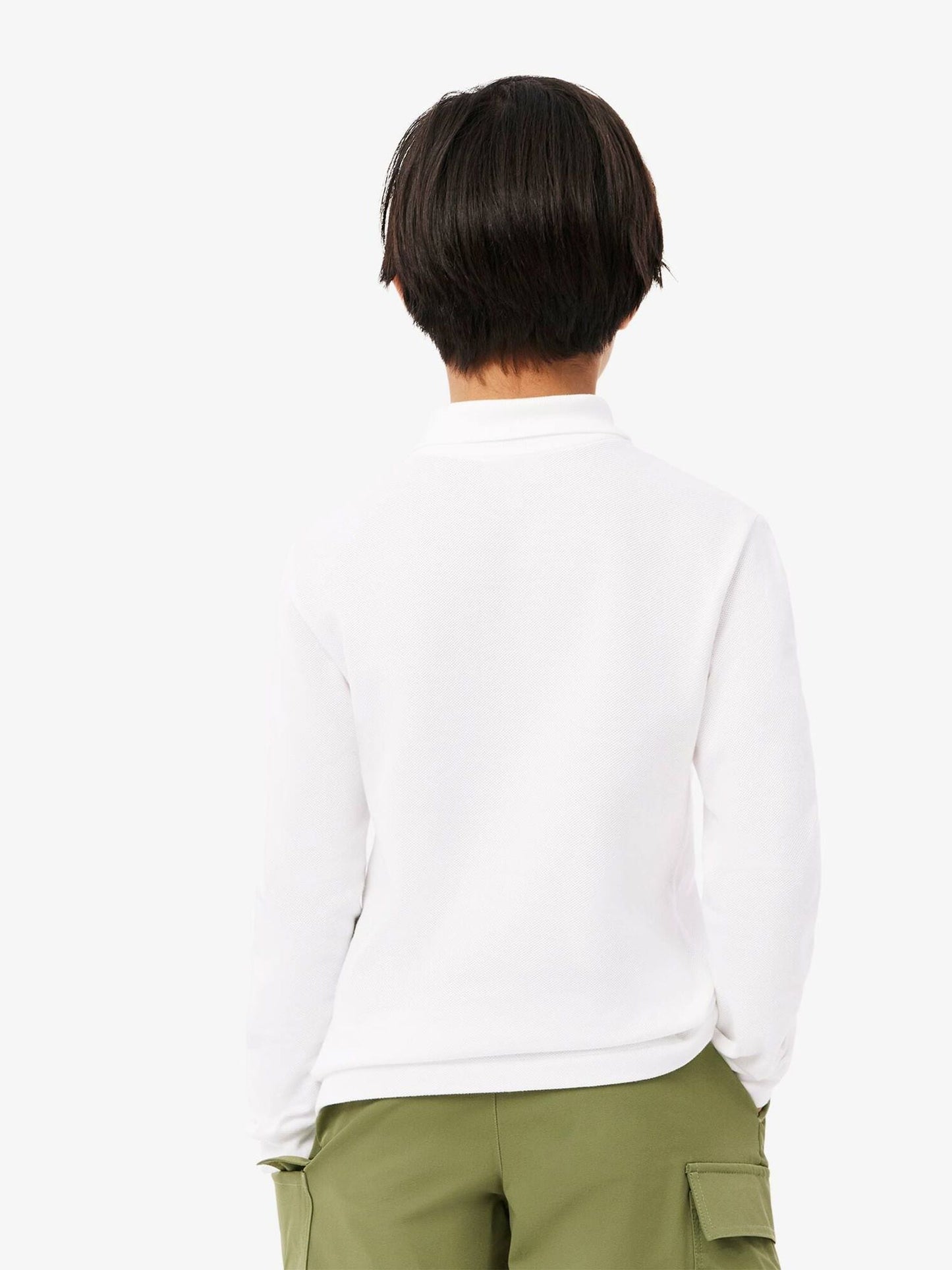 Dsiney Kidz - Lacoste White Long Sleeve Piqué Logo Polo Shirt image 2