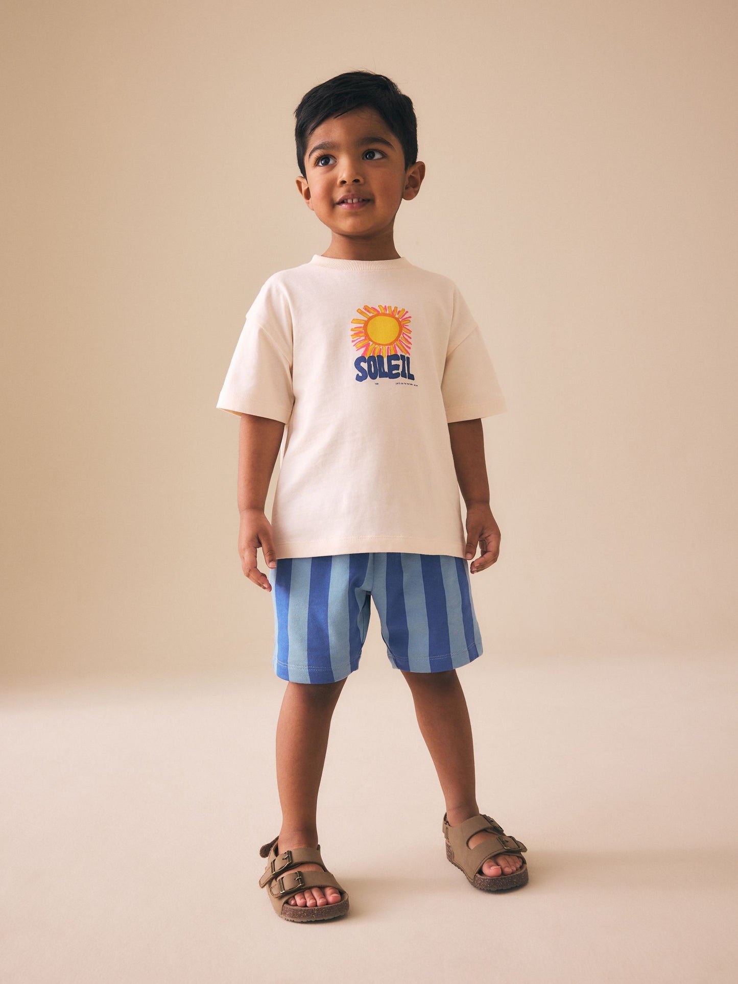 Ecru Soleil Sun Short Sleeve Back Print T-Shirt and Shorts Set (3mths-7yrs) image 1