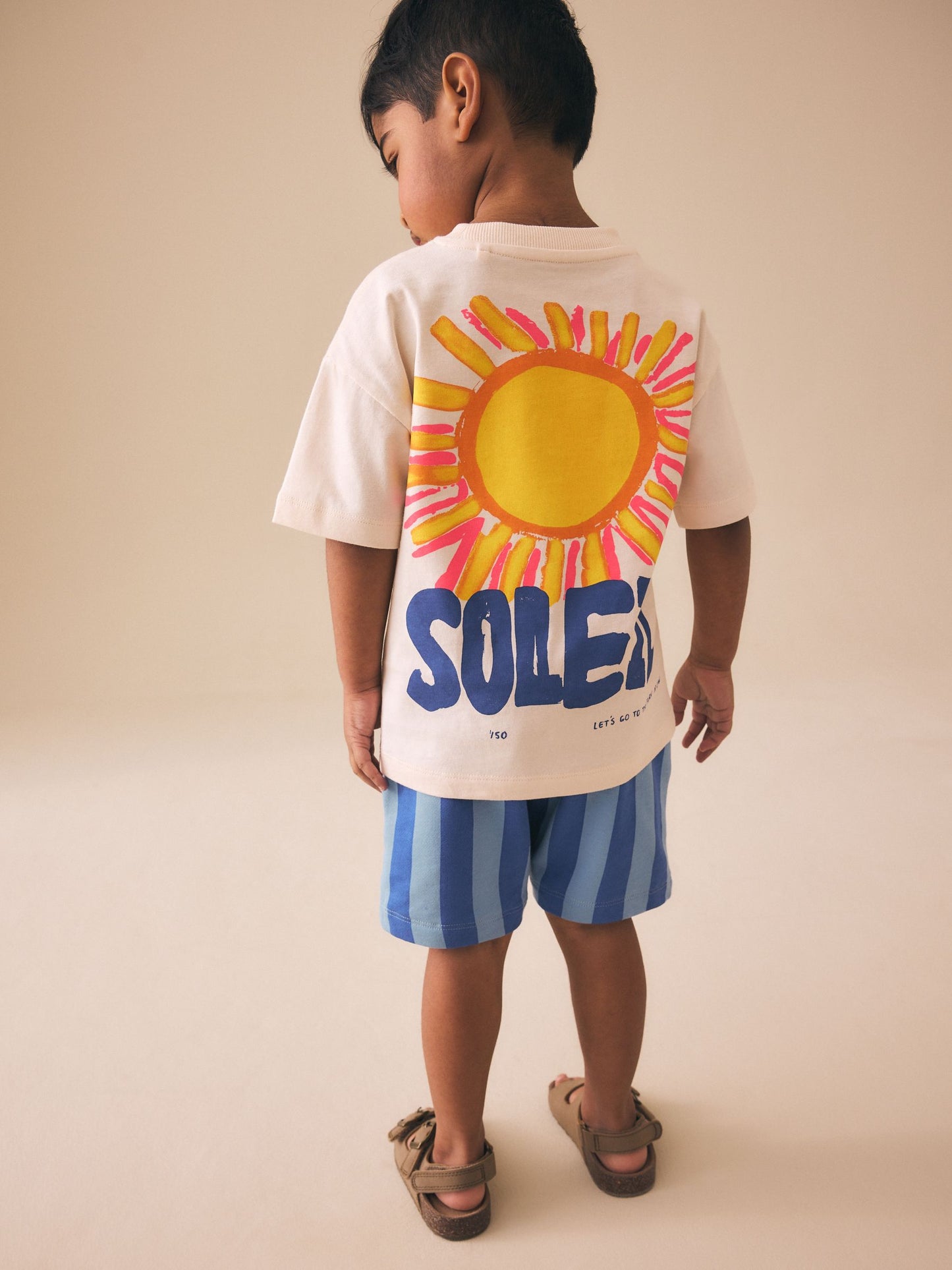Ecru Soleil Sun Short Sleeve Back Print T-Shirt and Shorts Set (3mths-7yrs) image 3
