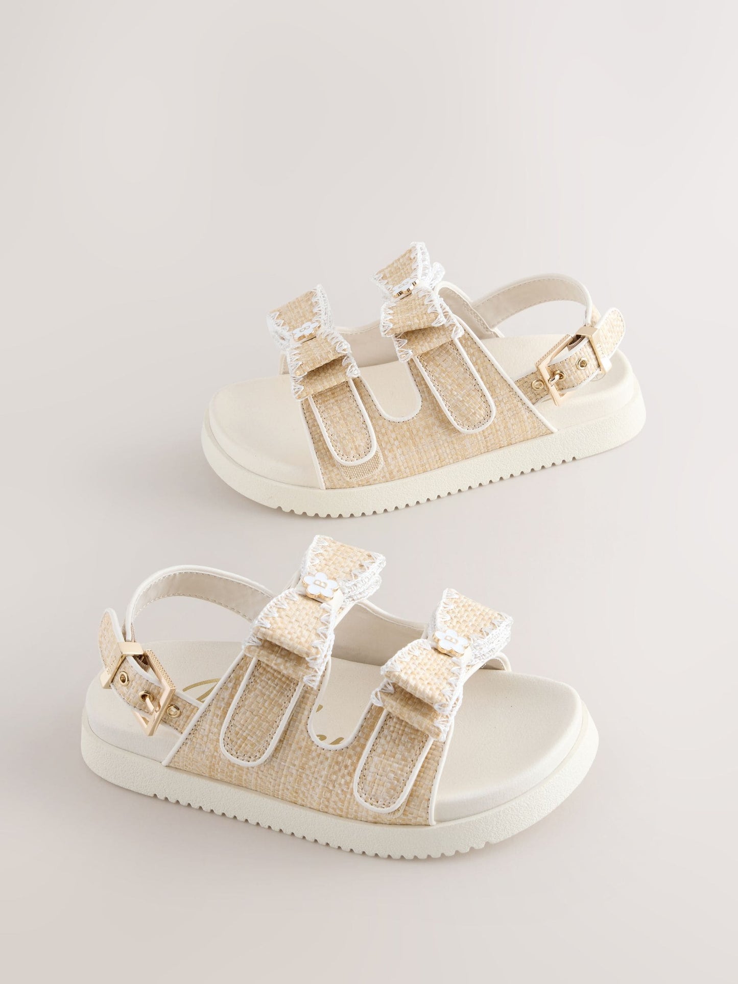 Baker by Ted Baker Raffia Effect Logo Footbed Sandals image 1