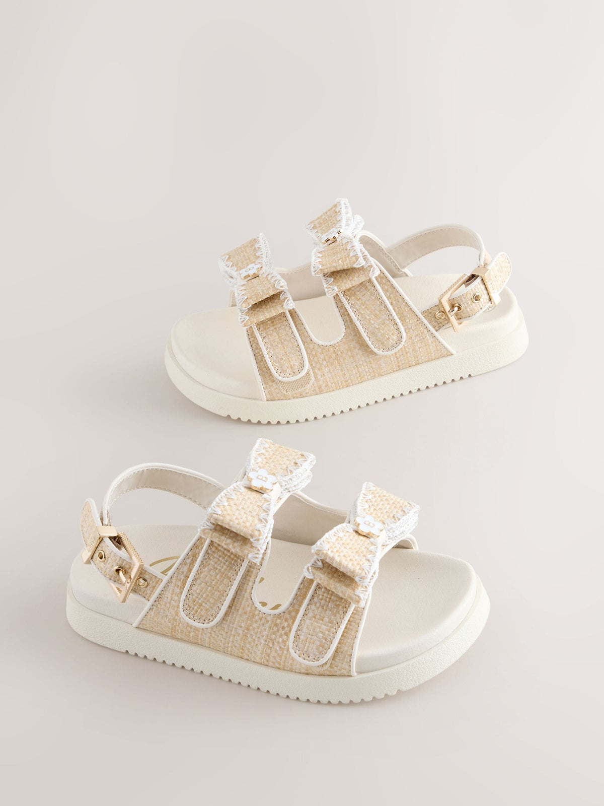 Baker by Ted Baker Raffia Effect Logo Footbed Sandals image 1
