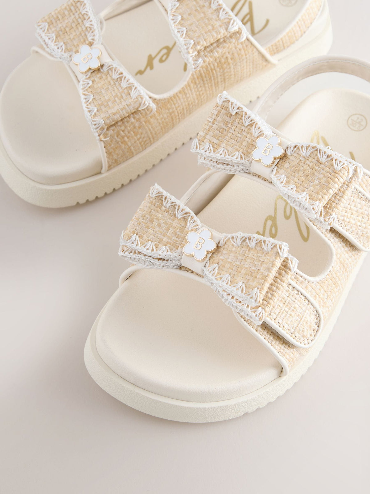 Baker by Ted Baker Raffia Effect Logo Footbed Sandals image 3